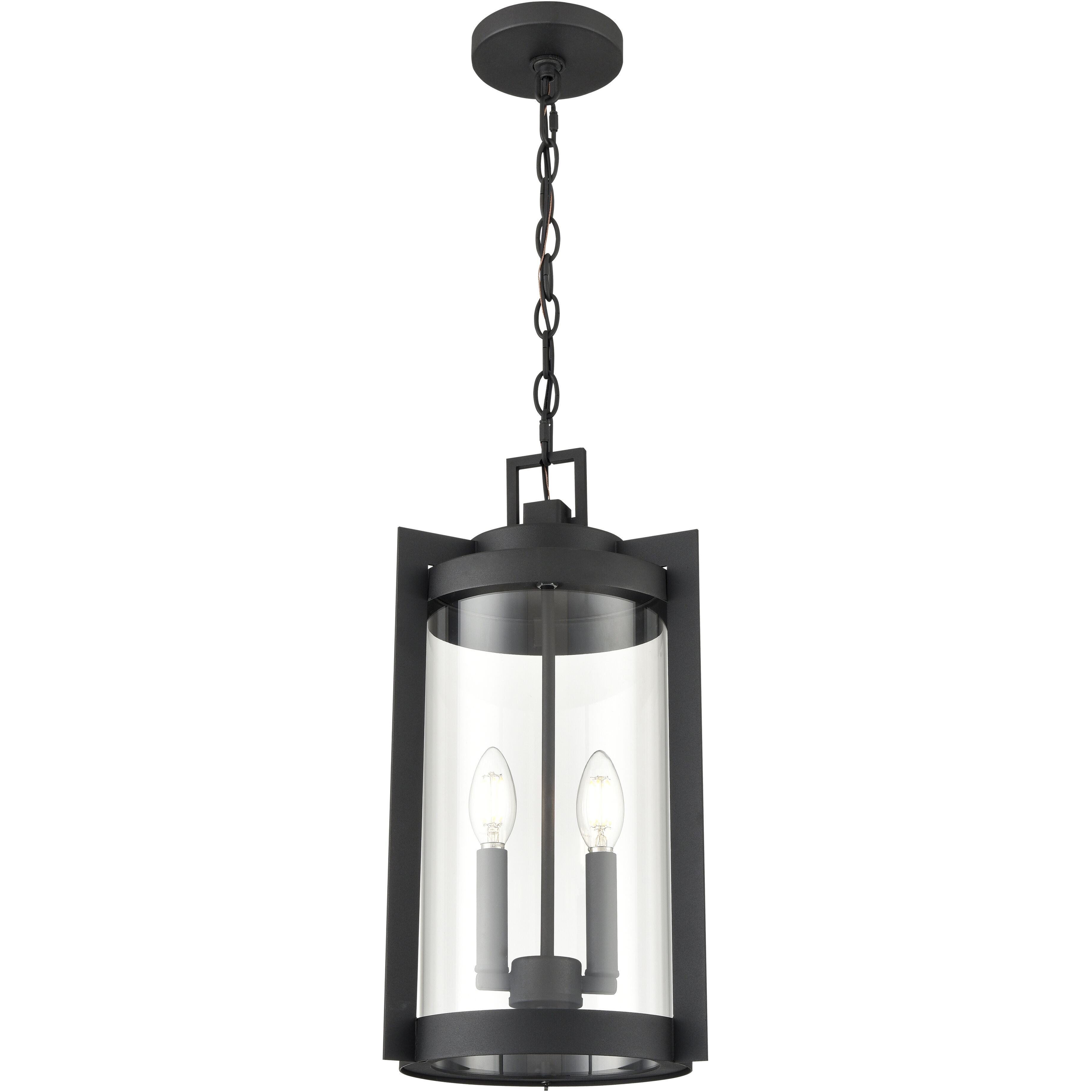 Ellway 2 Light 9.75 inch Textured Black Outdoor Hanging Lantern